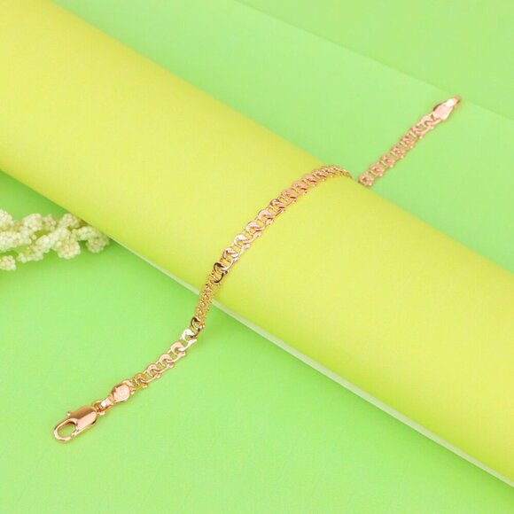 "Classic Rose Gold Chain Anklet, Bold Look, High Shine Finish, XPAL1173 - Picture 2 of 12